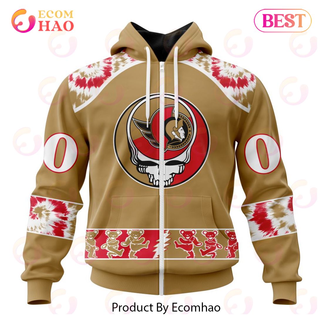 Personalized NHL Ottawa Senators Special Grateful Dead Design 3D Hoodie