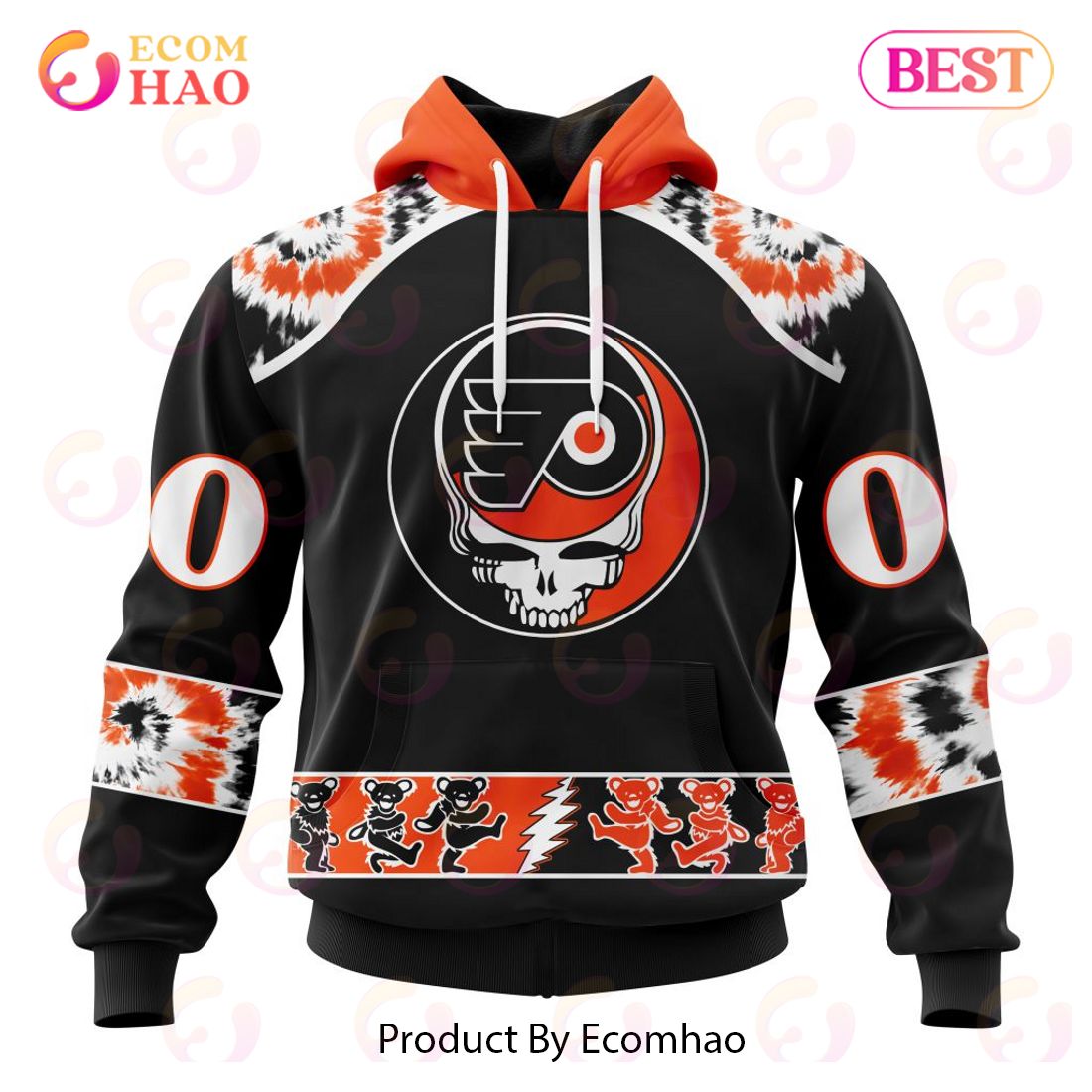 Personalized NHL Philadelphia Flyers Special Grateful Dead Design 3D Hoodie