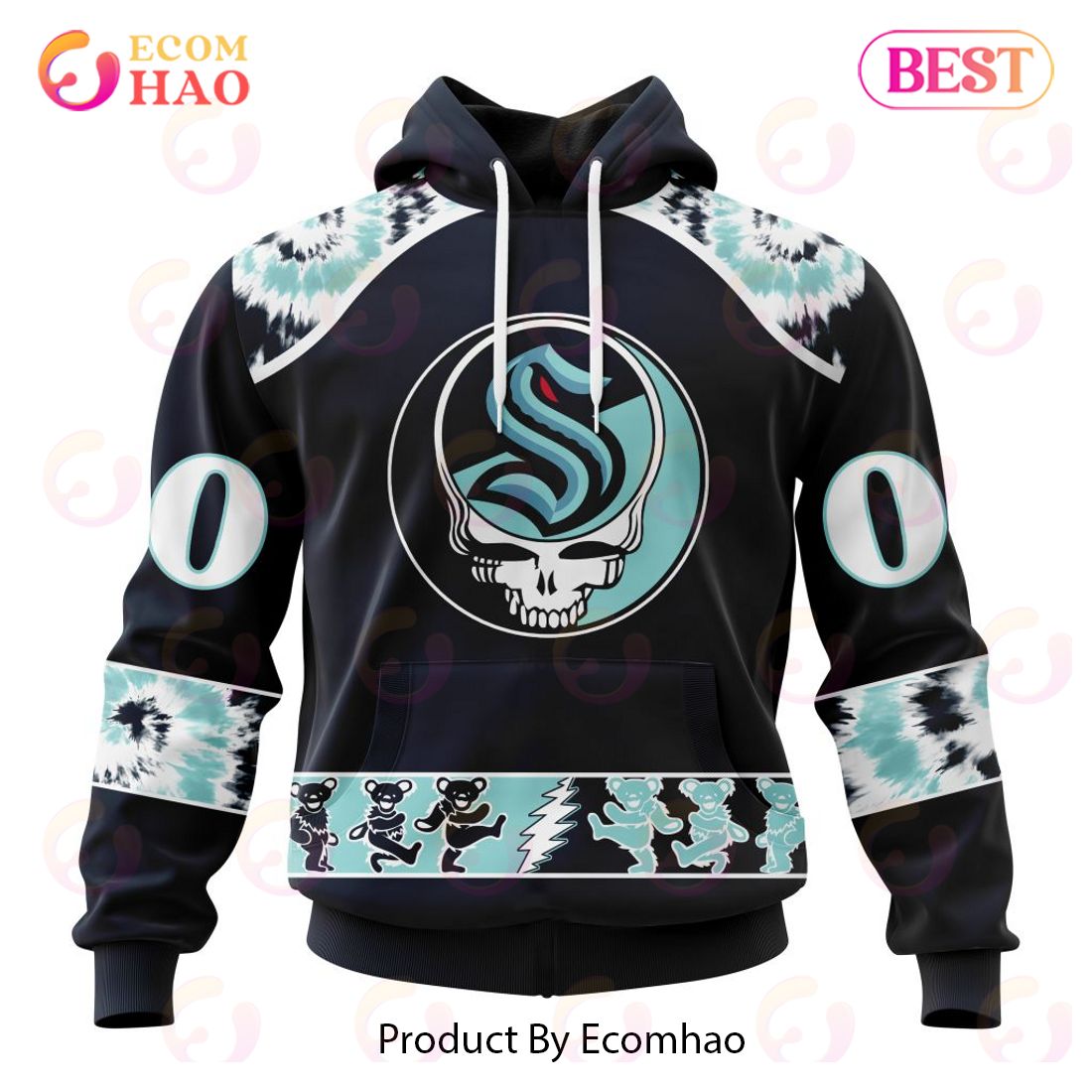 Personalized NHL Seattle Kraken Special Grateful Dead Design 3D Hoodie