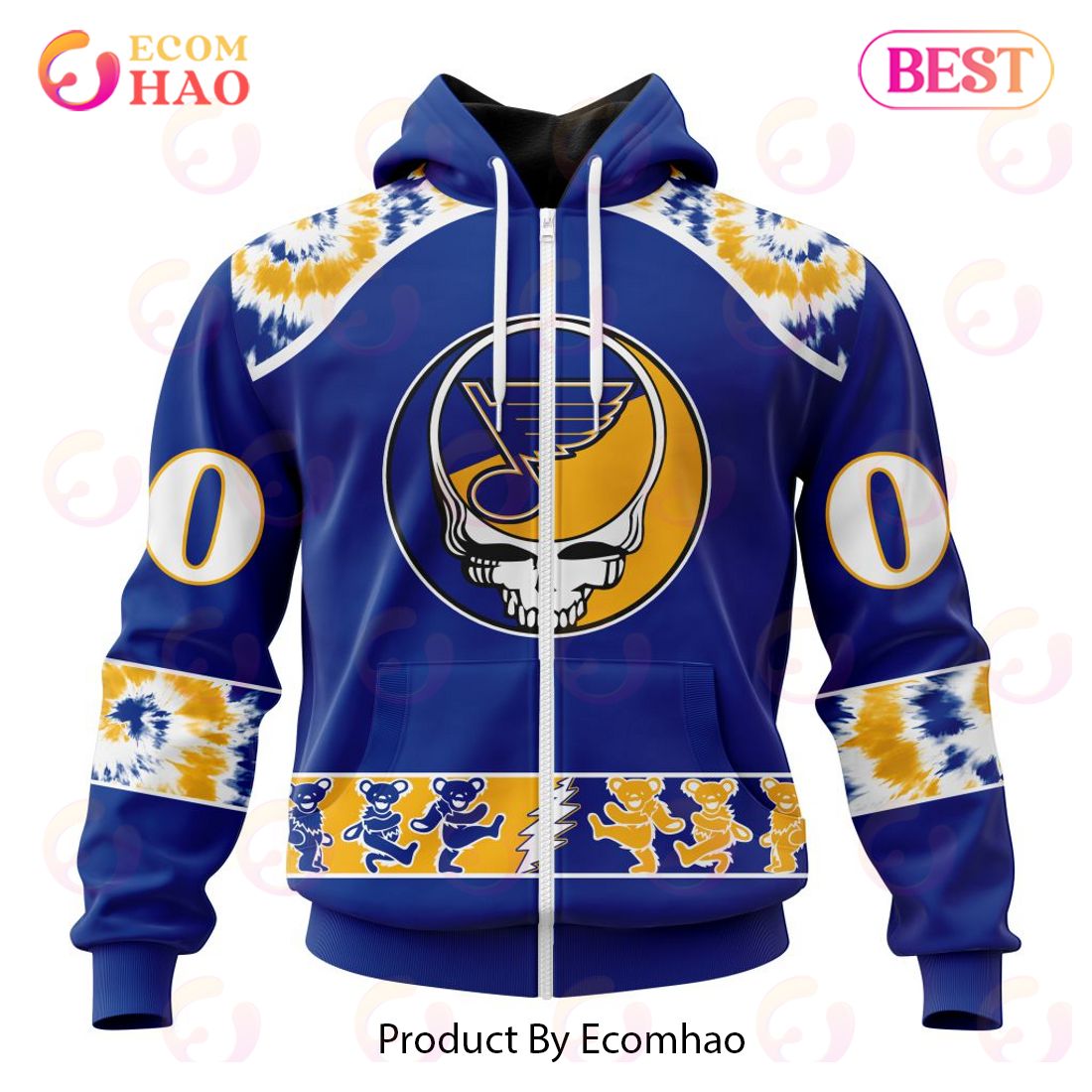 Personalized NHL St. Louis Blues Special Grateful Dead Design 3D Hoodie