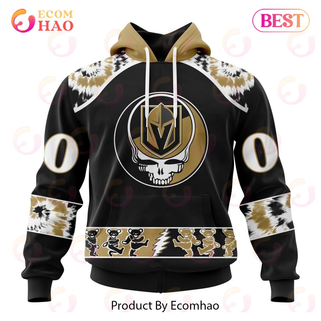 Personalized NHL Vegas Golden Knights Special Grateful Dead Design 3D Hoodie