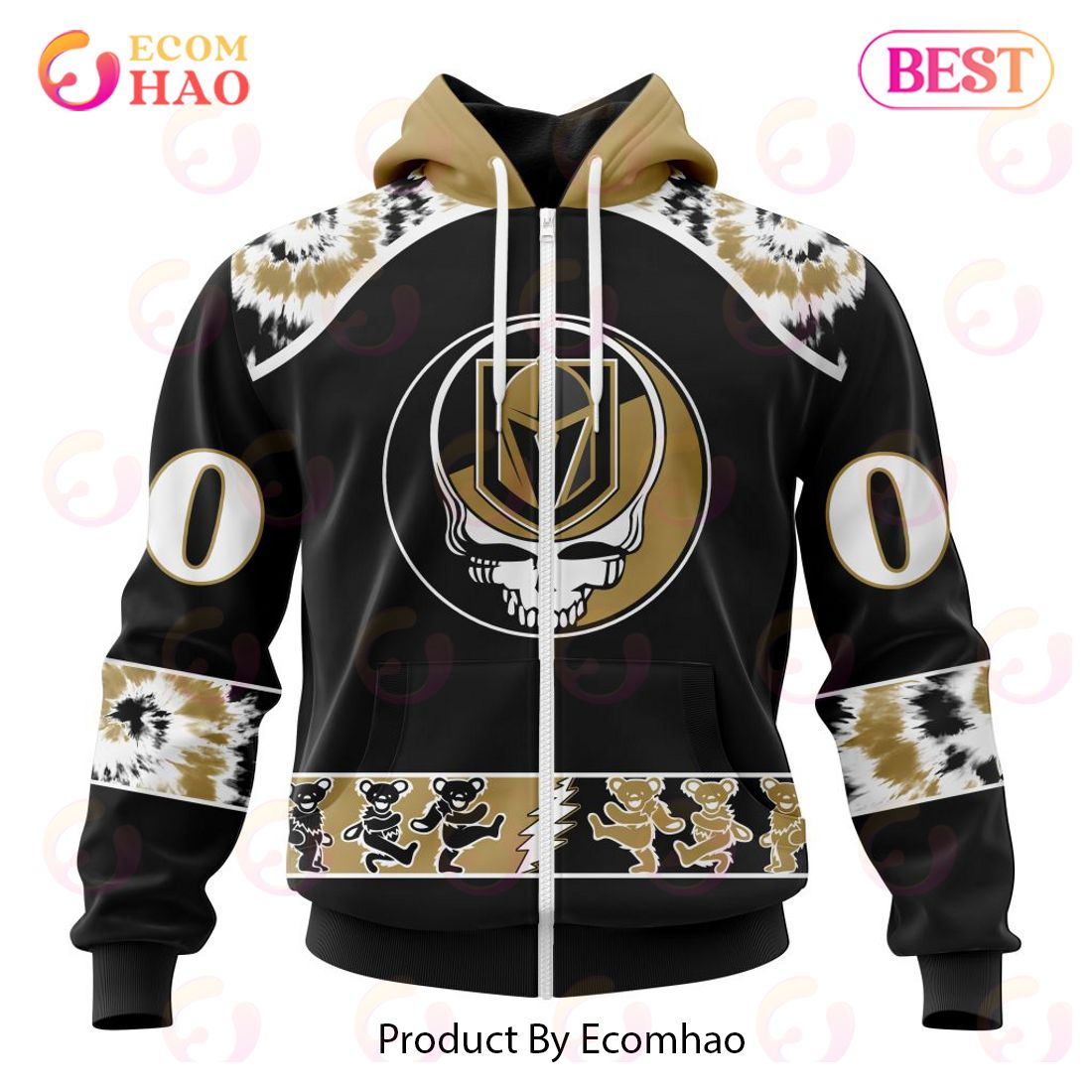 Personalized NHL Vegas Golden Knights Special Grateful Dead Design 3D Hoodie