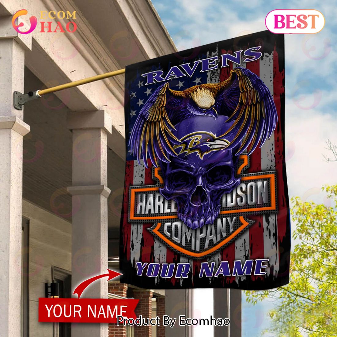 NFL Baltimore Ravens X HDM Custom Name Flag