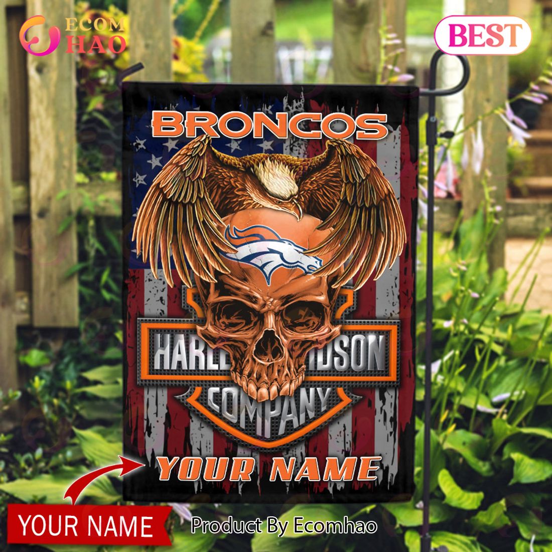 NFL Denver Broncos X HDM Custom Name Flag