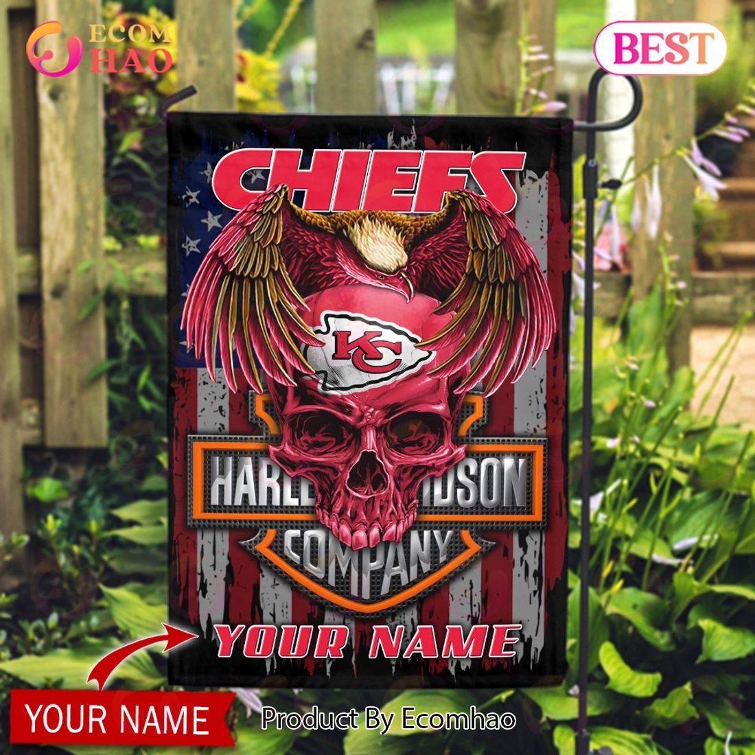 NFL Kansas City Chiefs X HDM Custom Name Flag