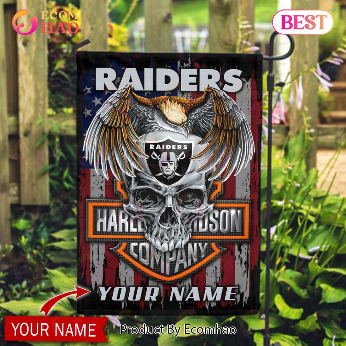 NFL Las Vegas Raiders X HDM Custom Name Flag