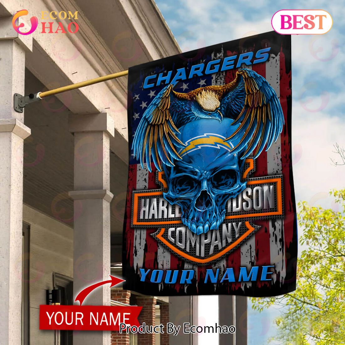 NFL Los Angeles Chargers X HDM Custom Name Flag