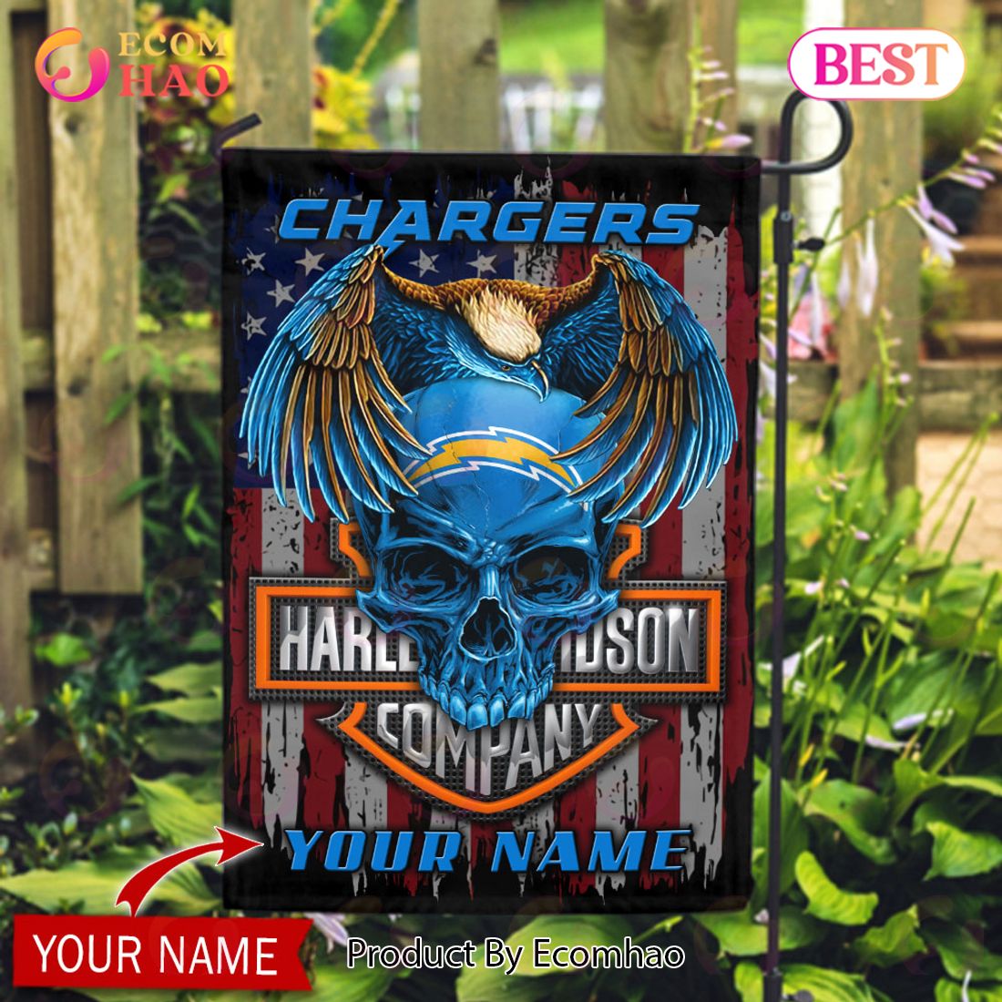 NFL Los Angeles Chargers X HDM Custom Name Flag