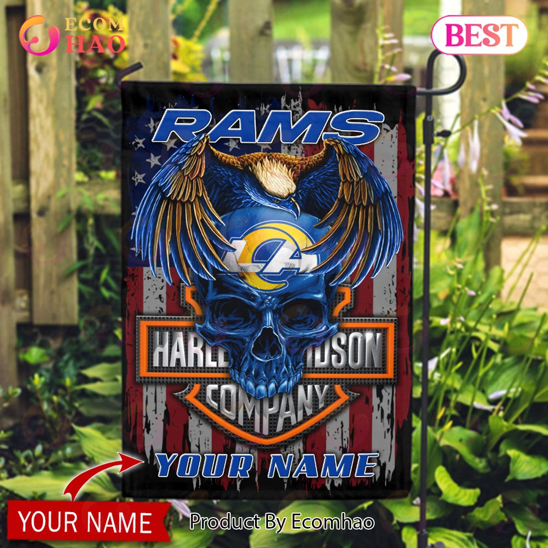 NFL Los Angeles Rams X HDM Custom Name Flag