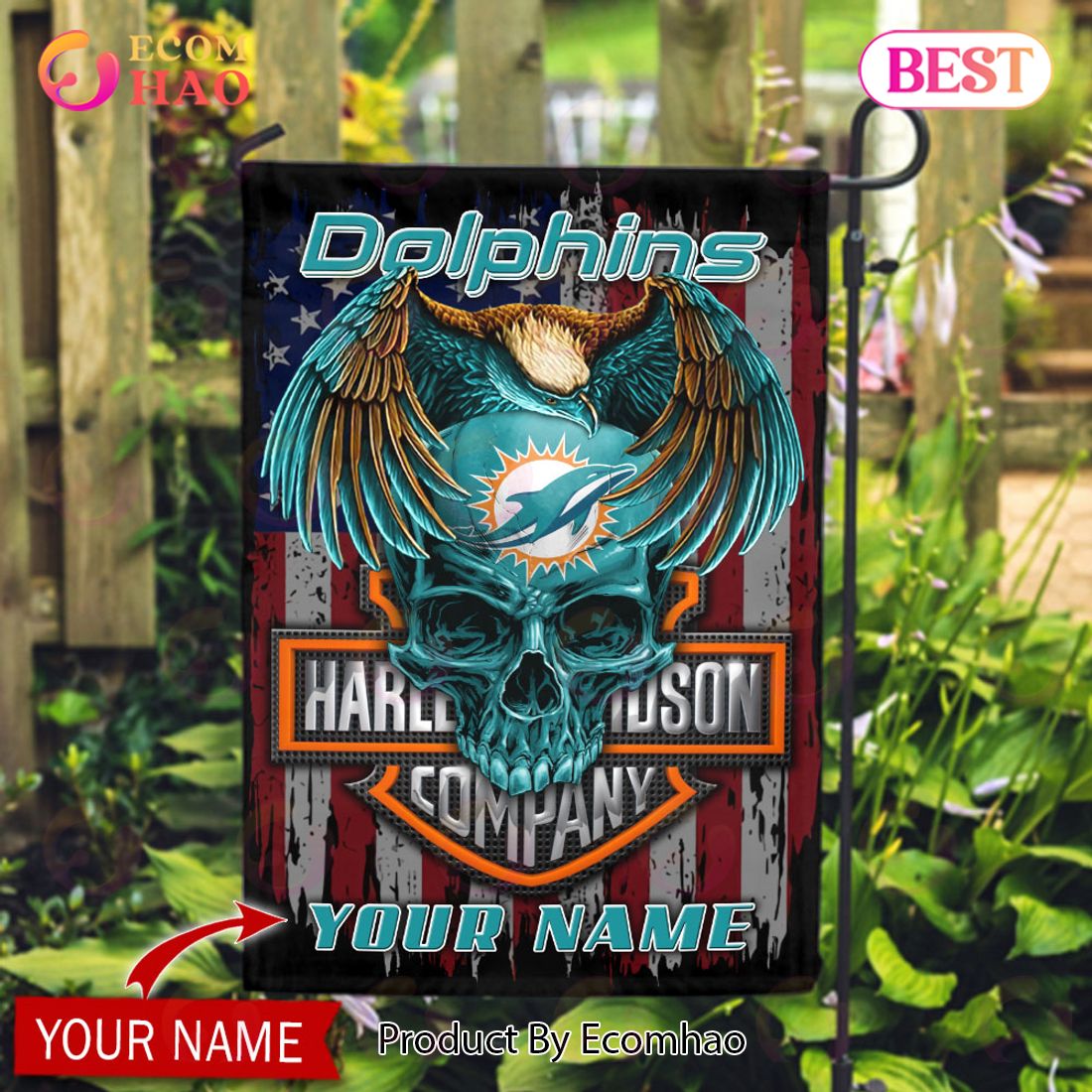 NFL Miami Dolphins X HDM Custom Name Flag