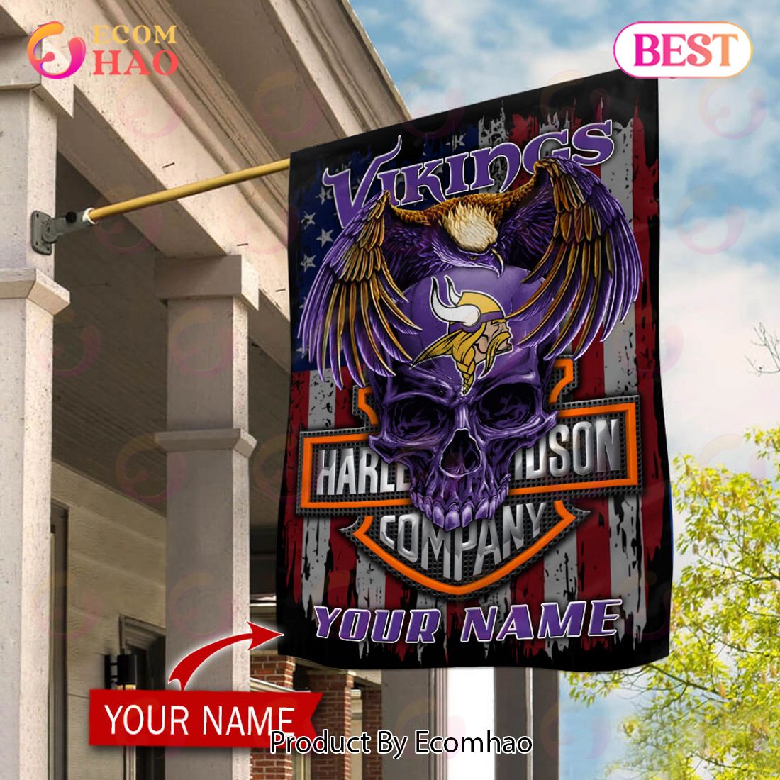 NFL Minnesota Vikings X HDM Custom Name Flag