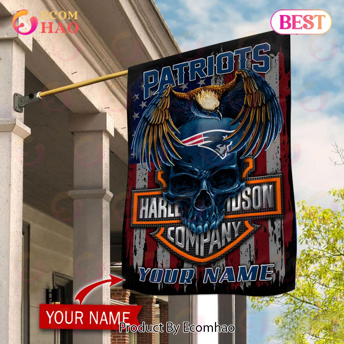 NFL New England Patriots X HDM Custom Name Flag