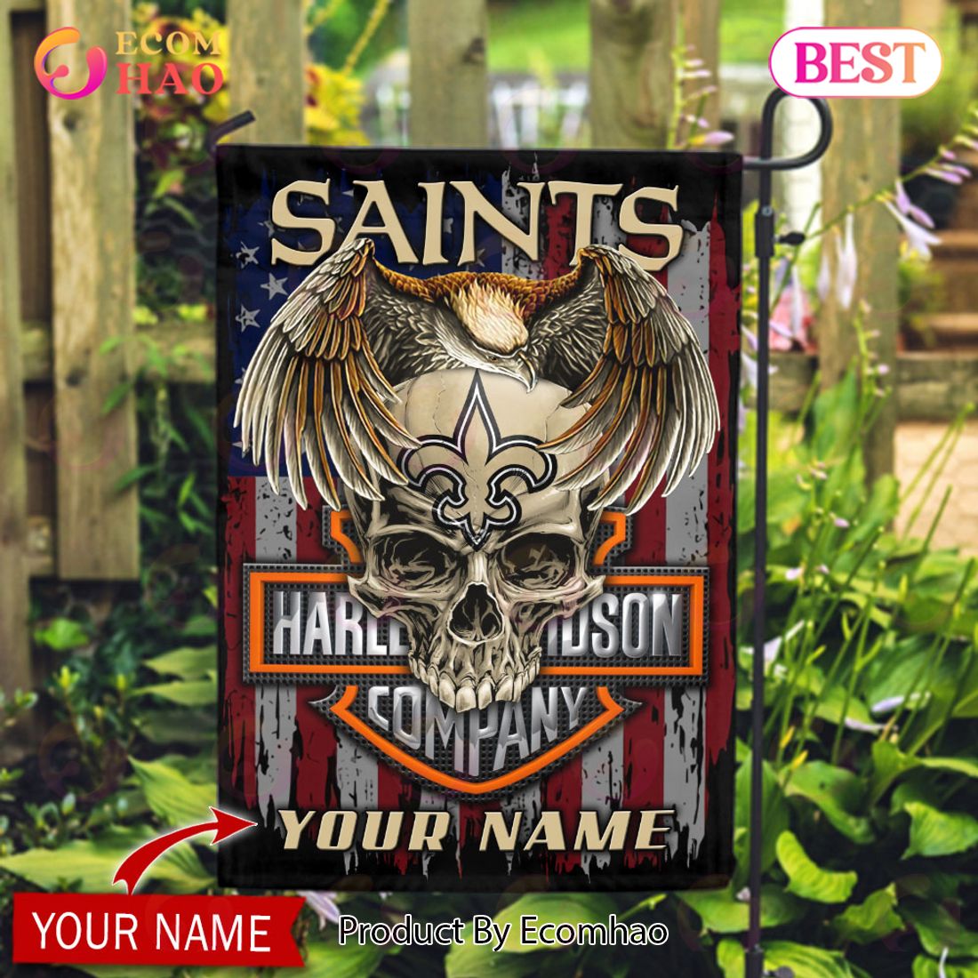 NFL New Orleans Saints X HDM Custom Name Flag