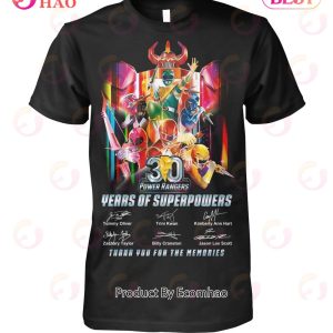 30 Years Of Superpowers 1993 – 2023 Power Rangers Thank Yo For The Memories T-Shirt