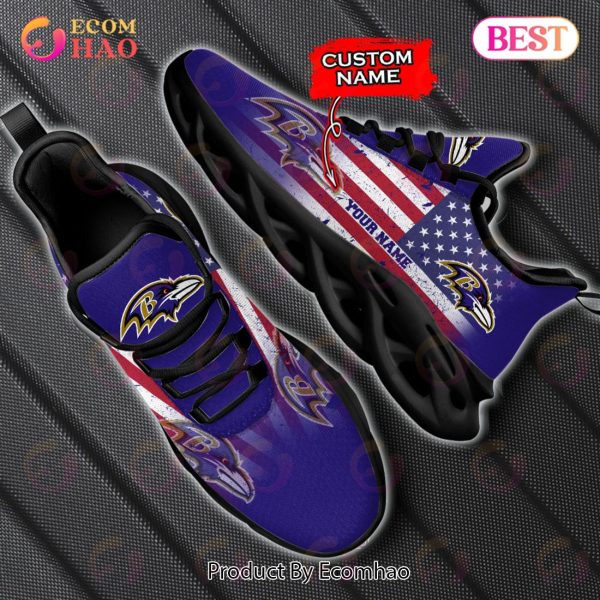 Custom Name – Baltimore Ravens – Personalized Max Soul Shoes