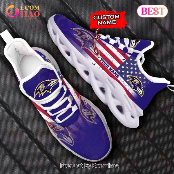 Custom Name – Baltimore Ravens – Personalized Max Soul Shoes