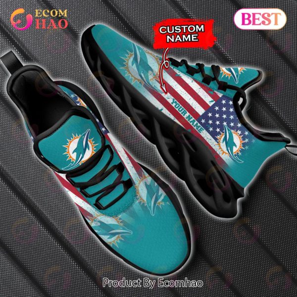 Custom Name – Miami Dolphins – Personalized Max Soul Shoes