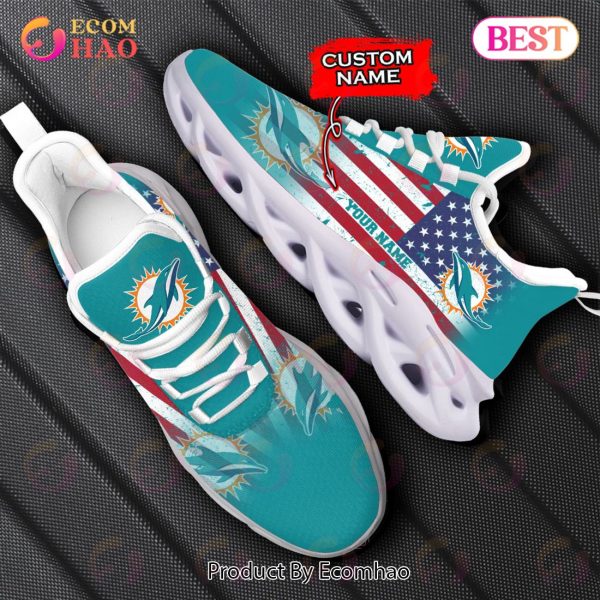 Custom Name – Miami Dolphins – Personalized Max Soul Shoes
