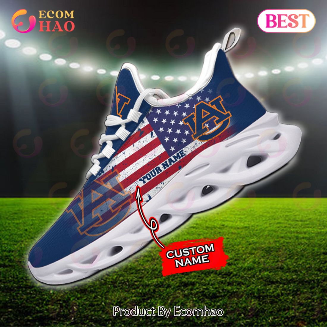 Personalized NCAA Auburn Tigers Max Soul Shoes, Sneaker