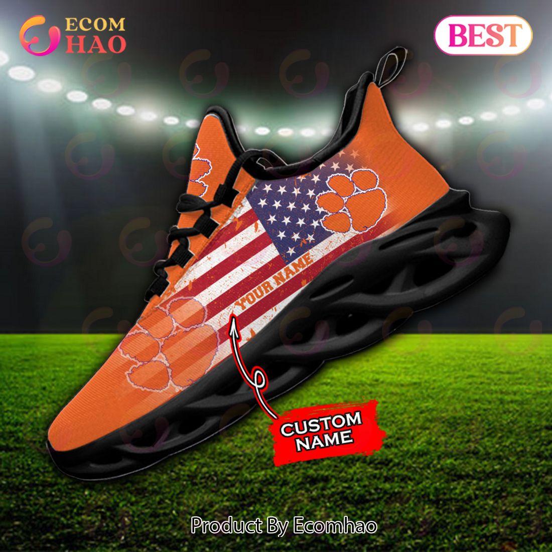 Personalized NCAA Clemson Tigers Max Soul Shoes, Sneaker