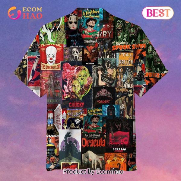 Horror Movie Collage Unisex Hawaiian Shirt