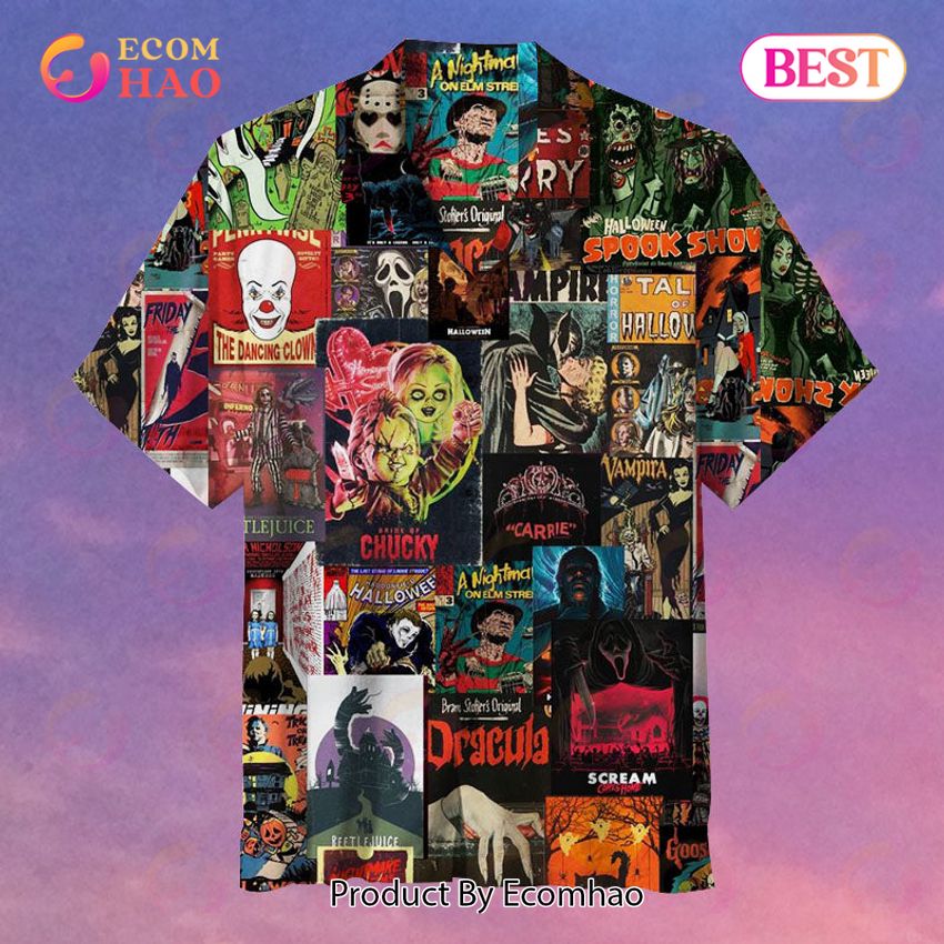 Horror Movie Collage Unisex Hawaiian Shirt