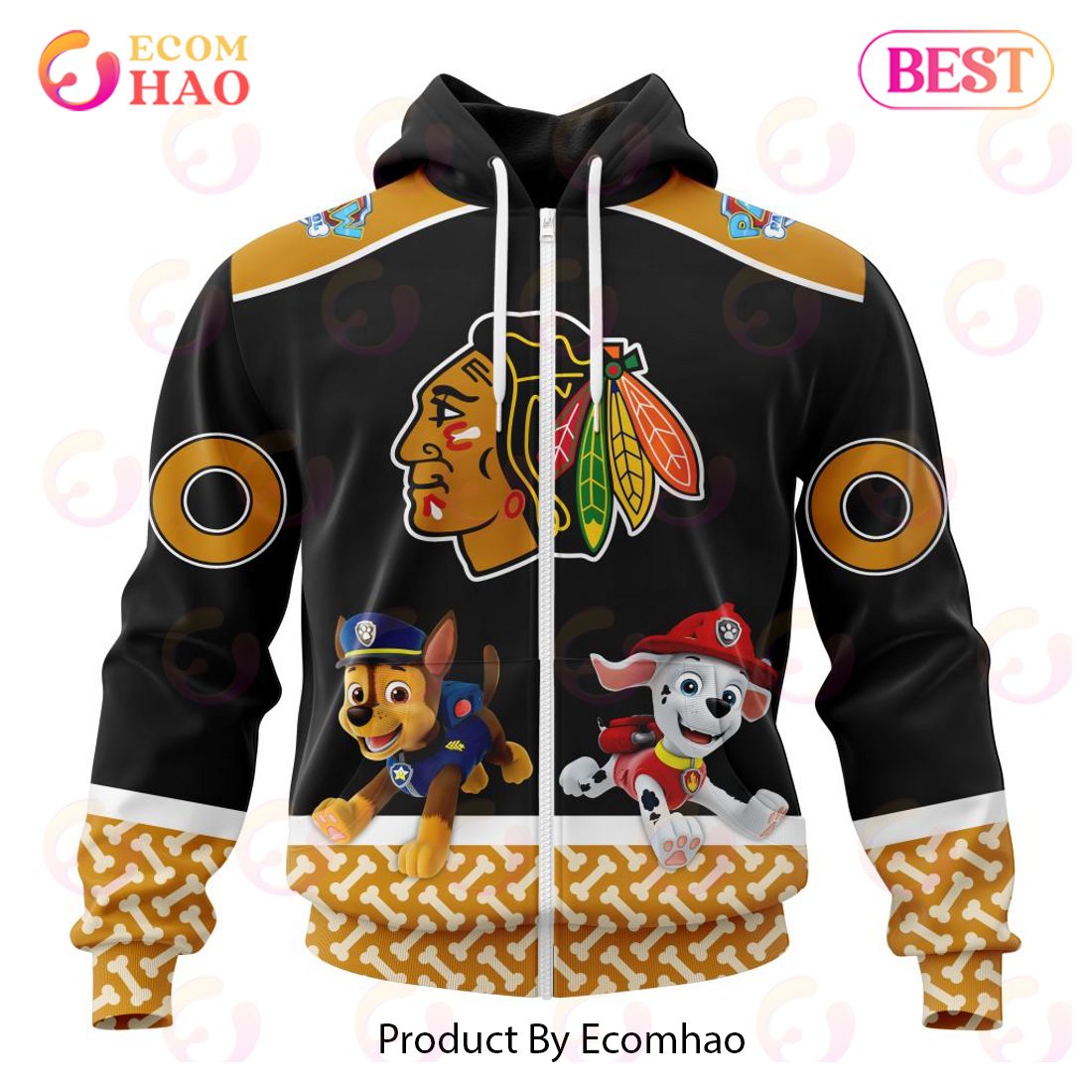 [NEW] NHL Chicago Blackhawks Special Paw Patrol Design 3D Hoodie