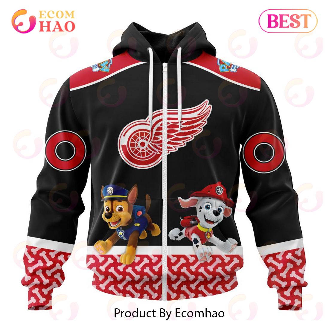 [NEW] NHL Detroit Red Wings Special Paw Patrol Design 3D Hoodie