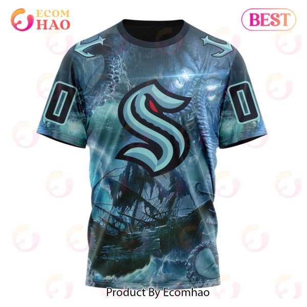[NEW] NHL Seattle Kraken Fear The Deep Design 3D Hoodie