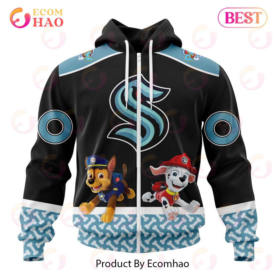 [NEW] NHL Seattle Kraken Special Paw Patrol Design 3D Hoodie