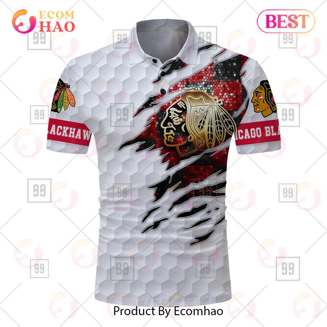 Personalized Golf Mix NHL Chicago Blackhawks Polo Shirt