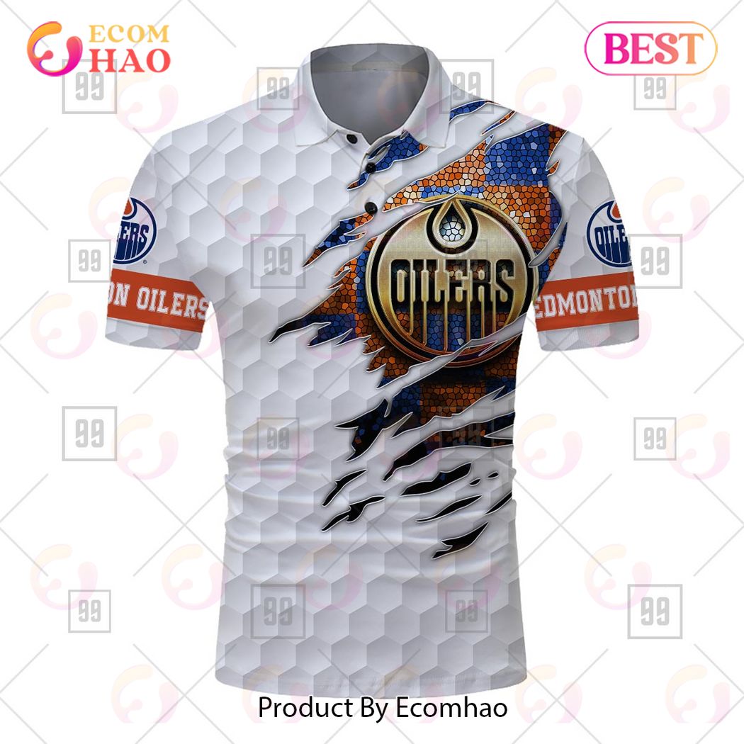 Personalized Golf Mix NHL Edmonton Oilers Polo Shirt