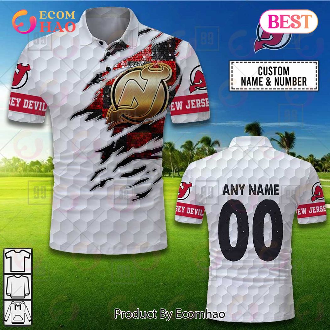 Personalized Golf Mix NHL New Jersey Devils Polo Shirt