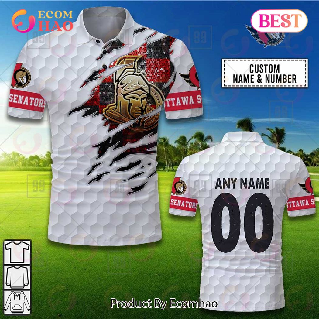 Personalized Golf Mix NHL Ottawa Senators Polo Shirt