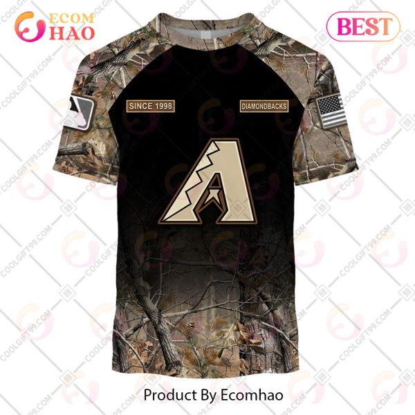 Personalized MLB Arizona Diamondbacks Hunting Camouflage 3D Hoodie