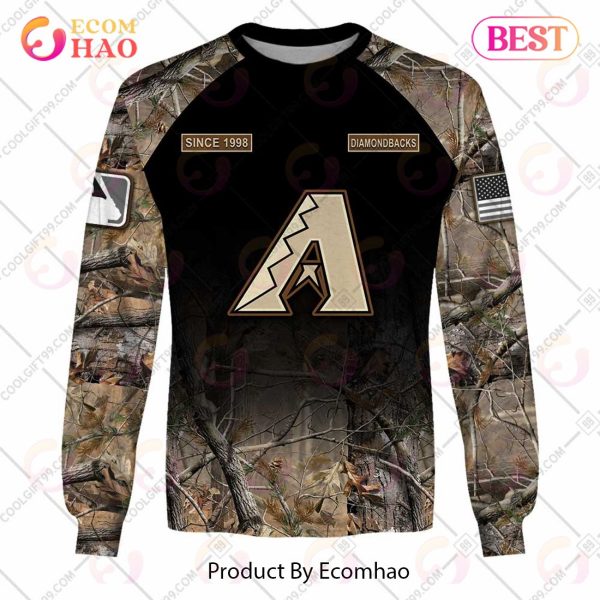 Personalized MLB Arizona Diamondbacks Hunting Camouflage 3D Hoodie