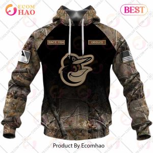 Personalized MLB Baltimore Orioles Hunting Camouflage 3D Hoodie
