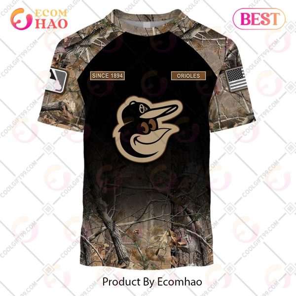 Personalized MLB Baltimore Orioles Hunting Camouflage 3D Hoodie