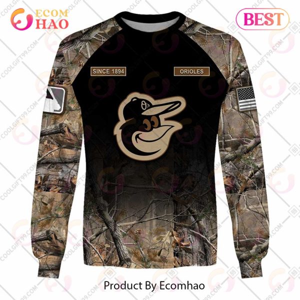 Personalized MLB Baltimore Orioles Hunting Camouflage 3D Hoodie
