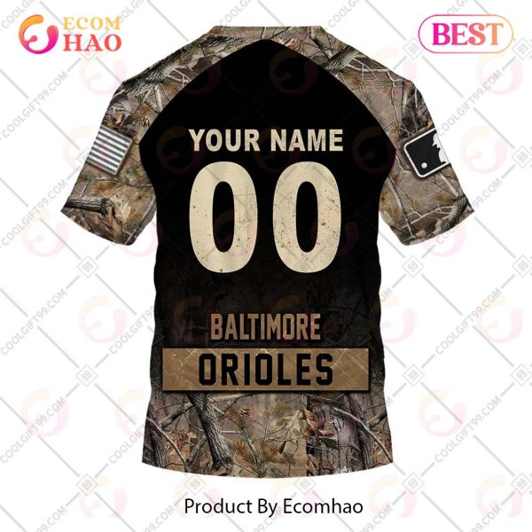 Personalized MLB Baltimore Orioles Hunting Camouflage 3D Hoodie