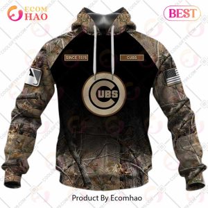 Personalized MLB Chicago Cubs Hunting Camouflage 3D Hoodie