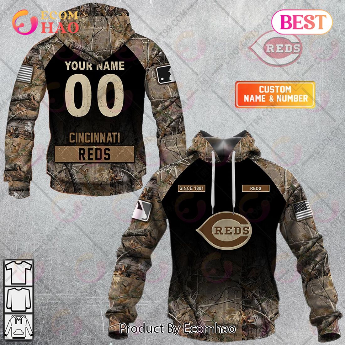 Personalized MLB Cleveland Guardians Hunting Camouflage 3D Hoodie