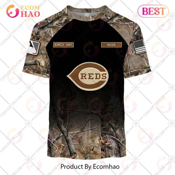 Personalized MLB Cincinnati Reds Hunting Camouflage 3D Hoodie
