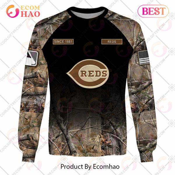 Personalized MLB Cincinnati Reds Hunting Camouflage 3D Hoodie