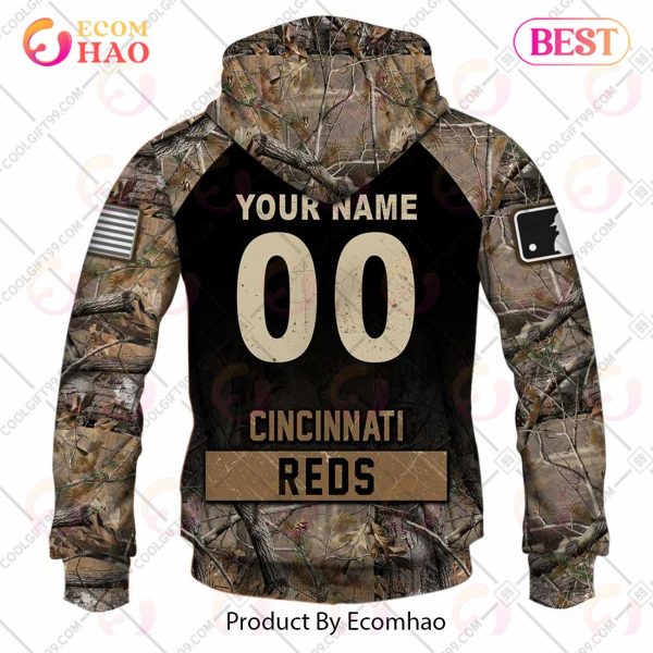 Personalized MLB Cincinnati Reds Hunting Camouflage 3D Hoodie