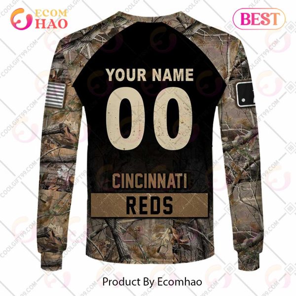 Personalized MLB Cincinnati Reds Hunting Camouflage 3D Hoodie