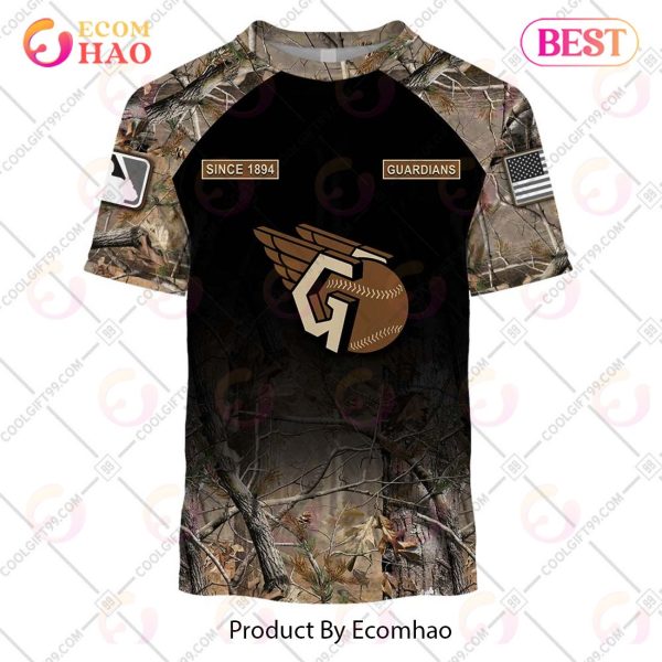 Personalized MLB Cleveland Guardians Hunting Camouflage 3D Hoodie