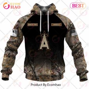 Personalized MLB Los Angeles Angels Hunting Camouflage 3D Hoodie