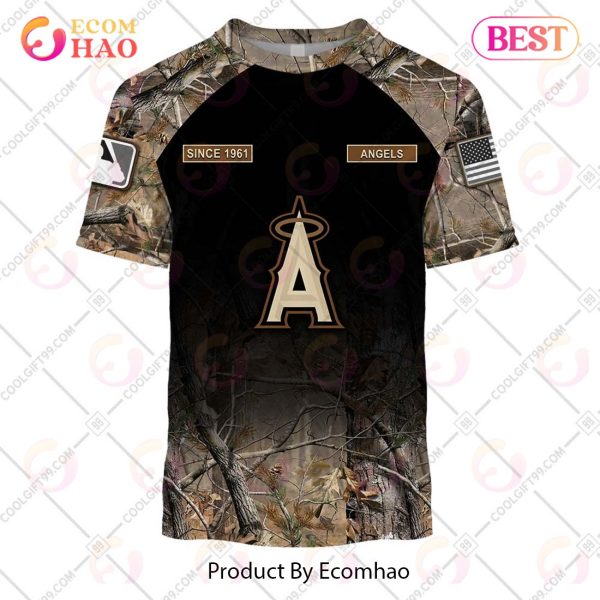 Personalized MLB Los Angeles Angels Hunting Camouflage 3D Hoodie