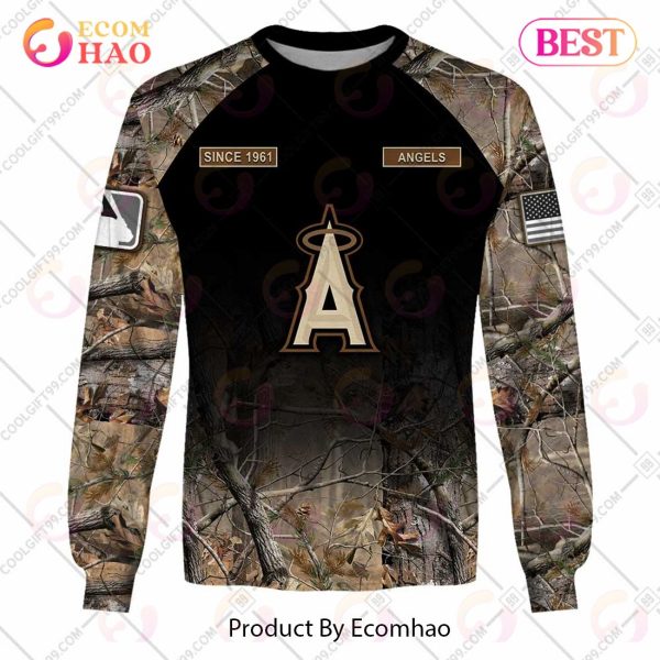 Personalized MLB Los Angeles Angels Hunting Camouflage 3D Hoodie